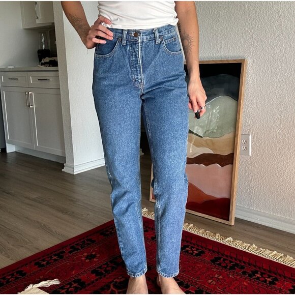 Vintage Calvin Klein Sport Mom Jean 90s Style Union Made Size 8 - 28" Waist - Picture 1 of 13